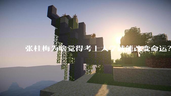 张桂梅为啥觉得考上大学就能改变命运？
