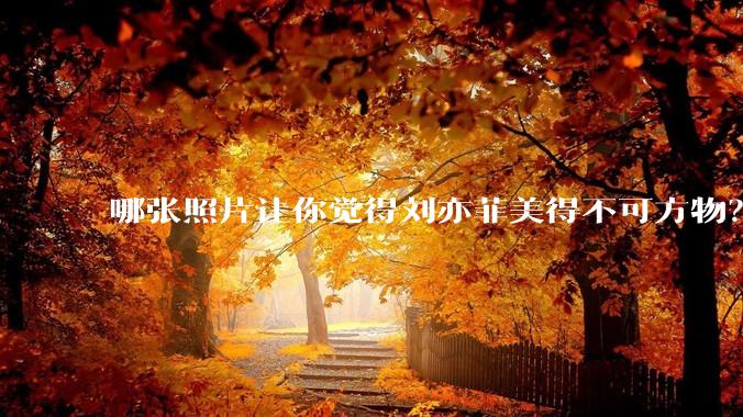 哪张照片让你觉得刘亦菲美得不可方物？